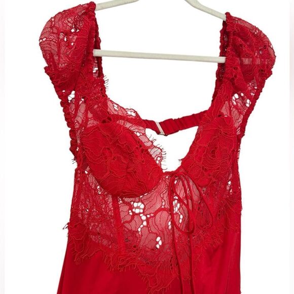 NEW FOR LOVE & LEMONS Casey Maxi Dress in Red - Picture 14 of 17